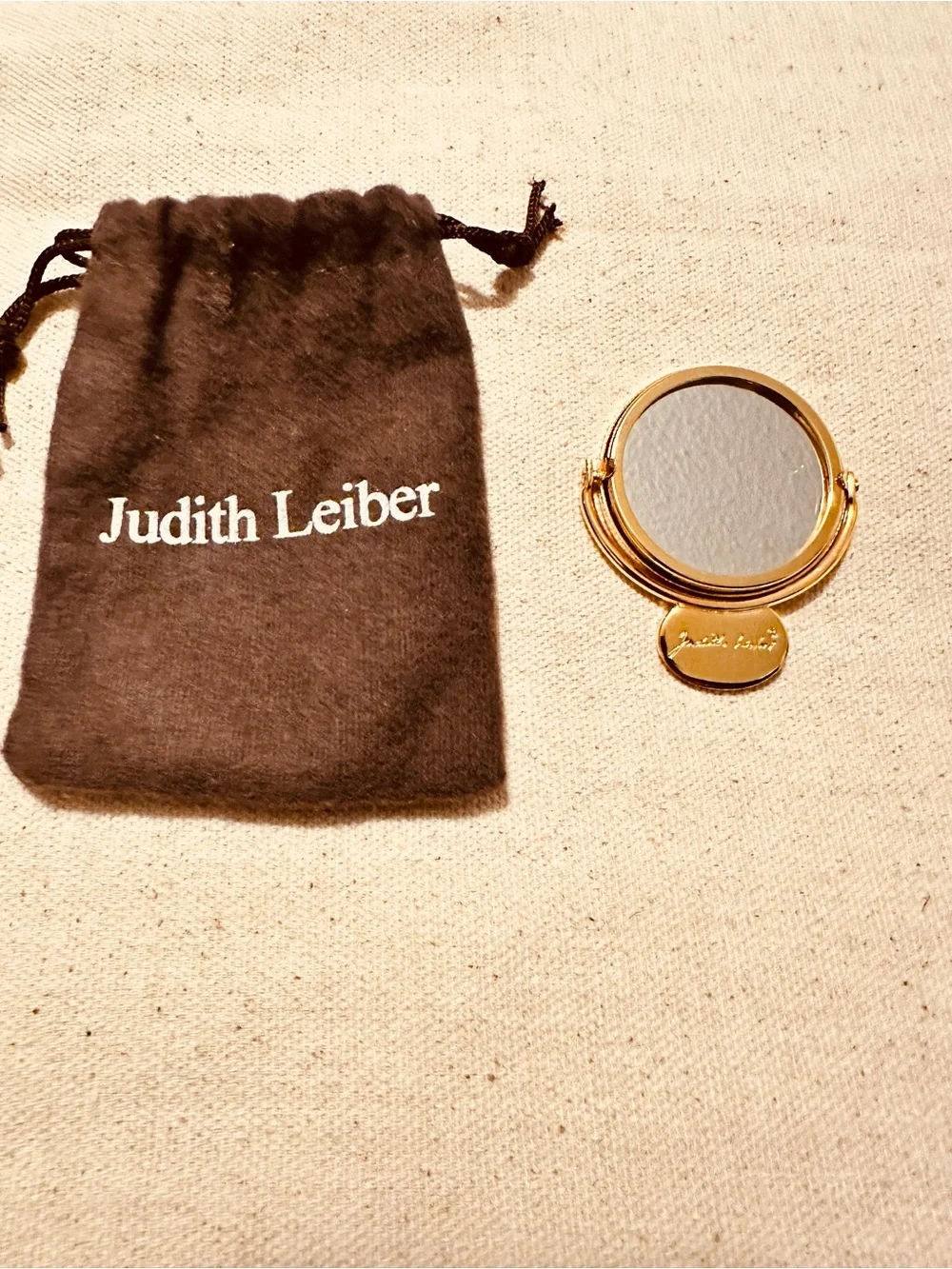 Judith Lieber | Mirror | Judith Lieber Mini Gold Flip Travel Makeup Mirror